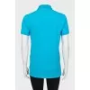 Blue T-shirt with embroidered logo