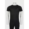 Men's black T-shirt with an embroidered logo