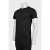 Men's black T-shirt with an embroidered logo