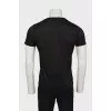 Men's black T-shirt with an embroidered logo