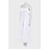 White maxi dress with ruffles