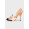 Patent leather shoes with bow