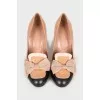 Patent leather shoes with bow