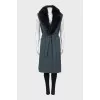 Cashmere vest with fox fur