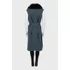 Cashmere vest with fox fur