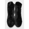 Velor heeled ankle boots