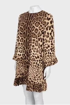 Silk dress in animal print
