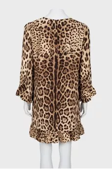 Silk dress in animal print