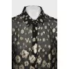 Translucent shirt with golden embroidery