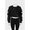 Black jacket with appliqué