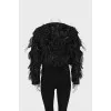 Black jacket with appliqué