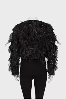 Black jacket with appliqué