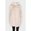 Cashmere cardigan with fur