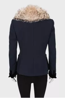 Blue jacket with fur
