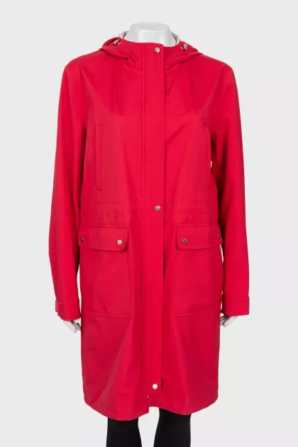 Red zip-up jacket