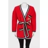 Knitted cardigan with belt
