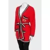 Knitted cardigan with belt