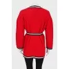 Knitted cardigan with belt