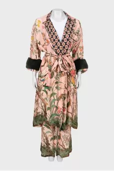 Printed robe and trousers set