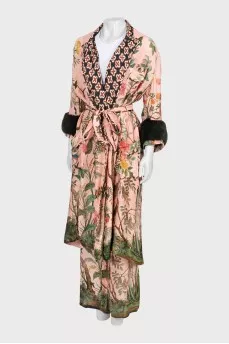 Printed robe and trousers set