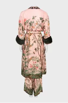 Printed robe and trousers set