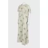 Silk maxi dress with frill