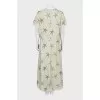 Silk maxi dress with frill