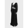 Silk dress decorated with rhinestones