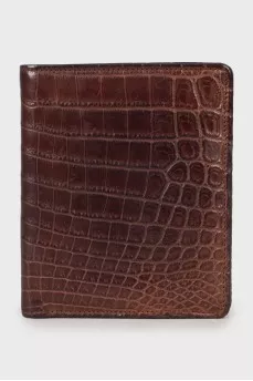 Men's leather wallet with embossing
