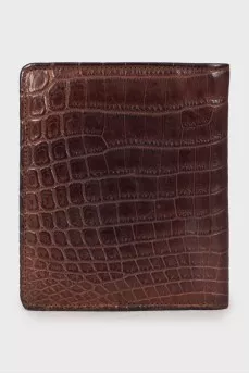 Men's leather wallet with embossing