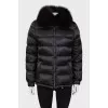 Black down jacket with silver fittings