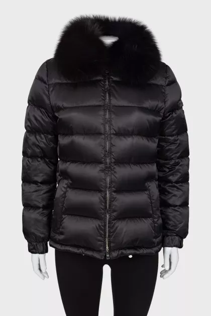 Black down jacket with silver fittings