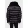 Black down jacket with silver fittings