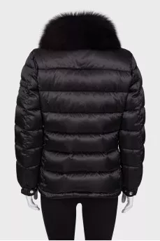 Black down jacket with silver fittings