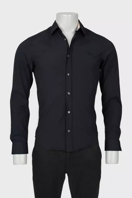 Men's black shirt with embroidered logo