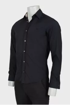 Men's black shirt with embroidered logo
