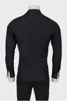 Men's black shirt with embroidered logo