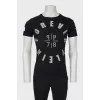Men's T-shirt with print and rhinestones