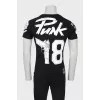 Men's T-shirt with print and rhinestones