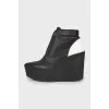 Perforated wedge boots