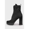 Textile ankle boots with brand logo