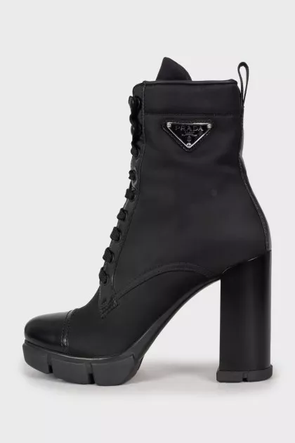 Textile ankle boots with brand logo
