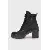 Combined high heel ankle boots