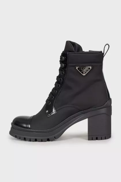 Combined high heel ankle boots