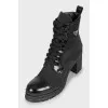 Combined high heel ankle boots