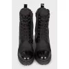 Combined high heel ankle boots