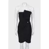 Black bandeau dress with draping
