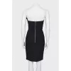 Black bandeau dress with draping
