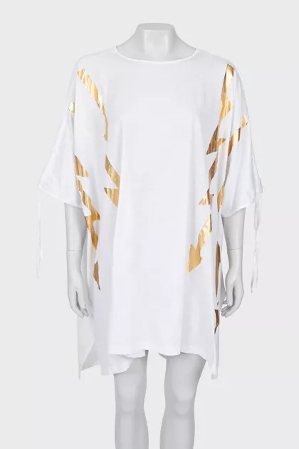 Gold print dress