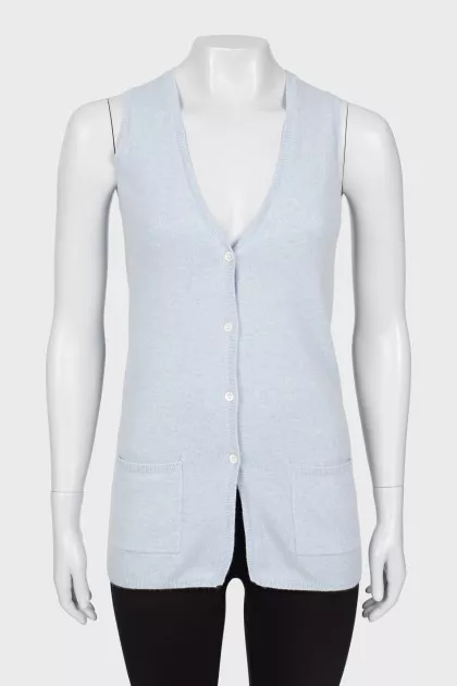 Cashmere light blue cardigan